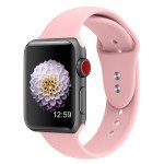 Wholesale Pro Soft Silicone Sport Strap Wristband with Case Replacement for Apple Watch Series 8/7/6/5/4/3/2/1/SE - 41MM/40MM/38MM (Pink)